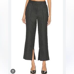 Jonathan Simkhai Sz 4 Vera Crop Pants Grey Pinstripe Menswear Inspired New